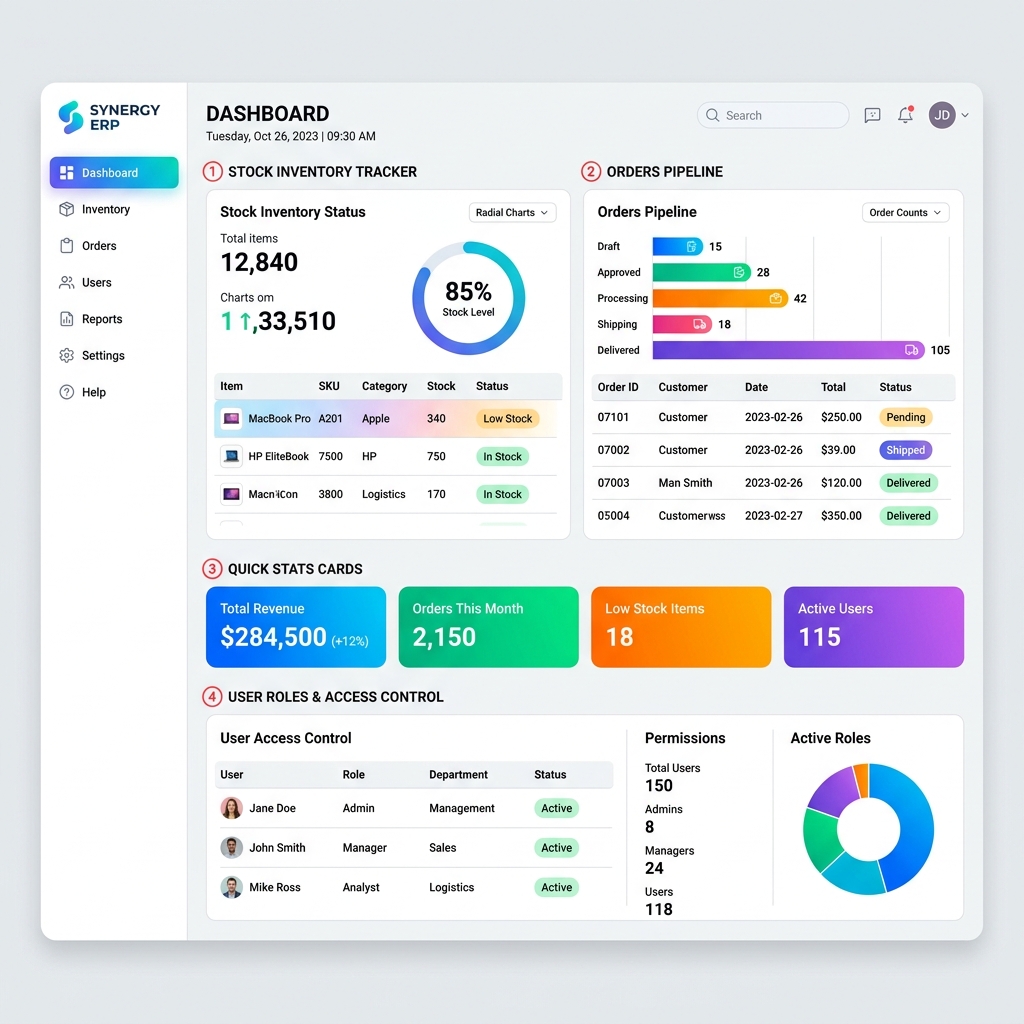 Enterprise ERP Dashboard